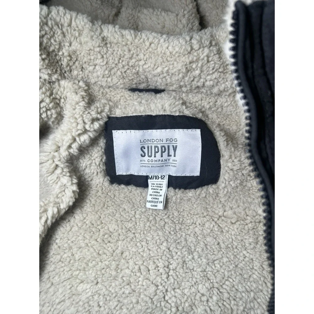 London Fog‎ Boys Black Puffer Jacket Size Medium (10/12)